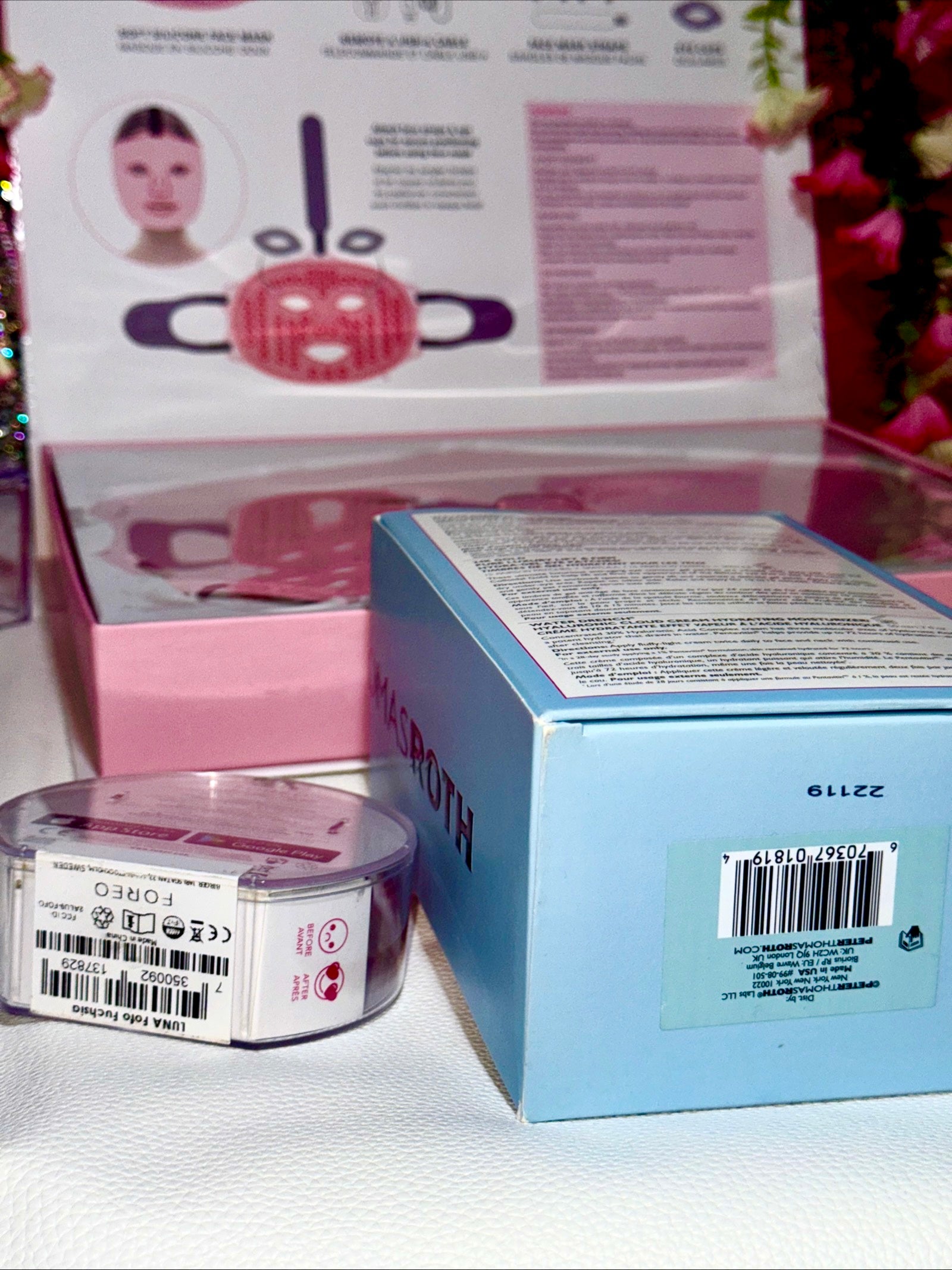 FOREO LUNA™ fofo + LED Silicone Face Mask + Peter Thomas Roth Water Drench Luxury Skincare Sephora Brand Name Lot🎁
