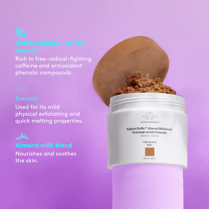 Drunk Elephant ‘Sugar Koffee’ Seed Oil Almond Body Scrub 9 Fl oz - Give + GlowShower scrub