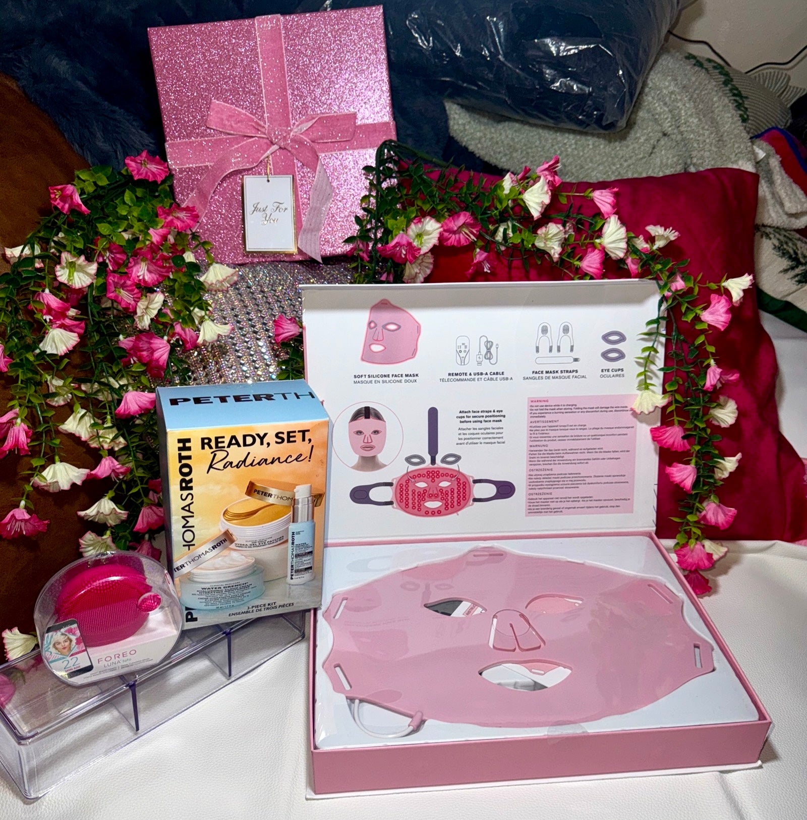 FOREO LUNA™ fofo + LED Silicone Face Mask + Peter Thomas Roth Water Drench Luxury Skincare Sephora Brand Name Lot🎁 - Give + GlowMini Glow Lots