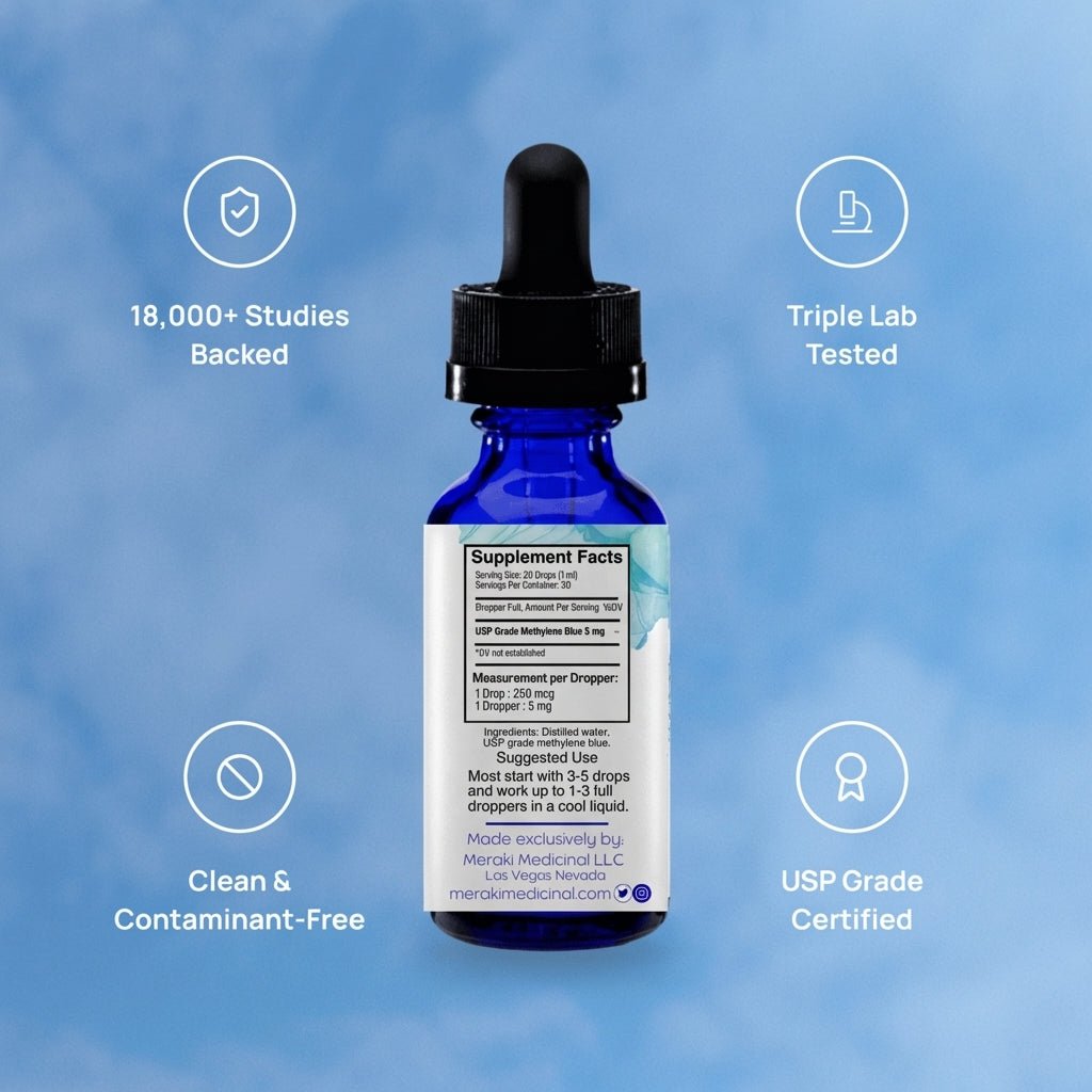 Meraki Blu USP Grade Methylene Blue 150mg - Give + GlowYouth Saving Treatments