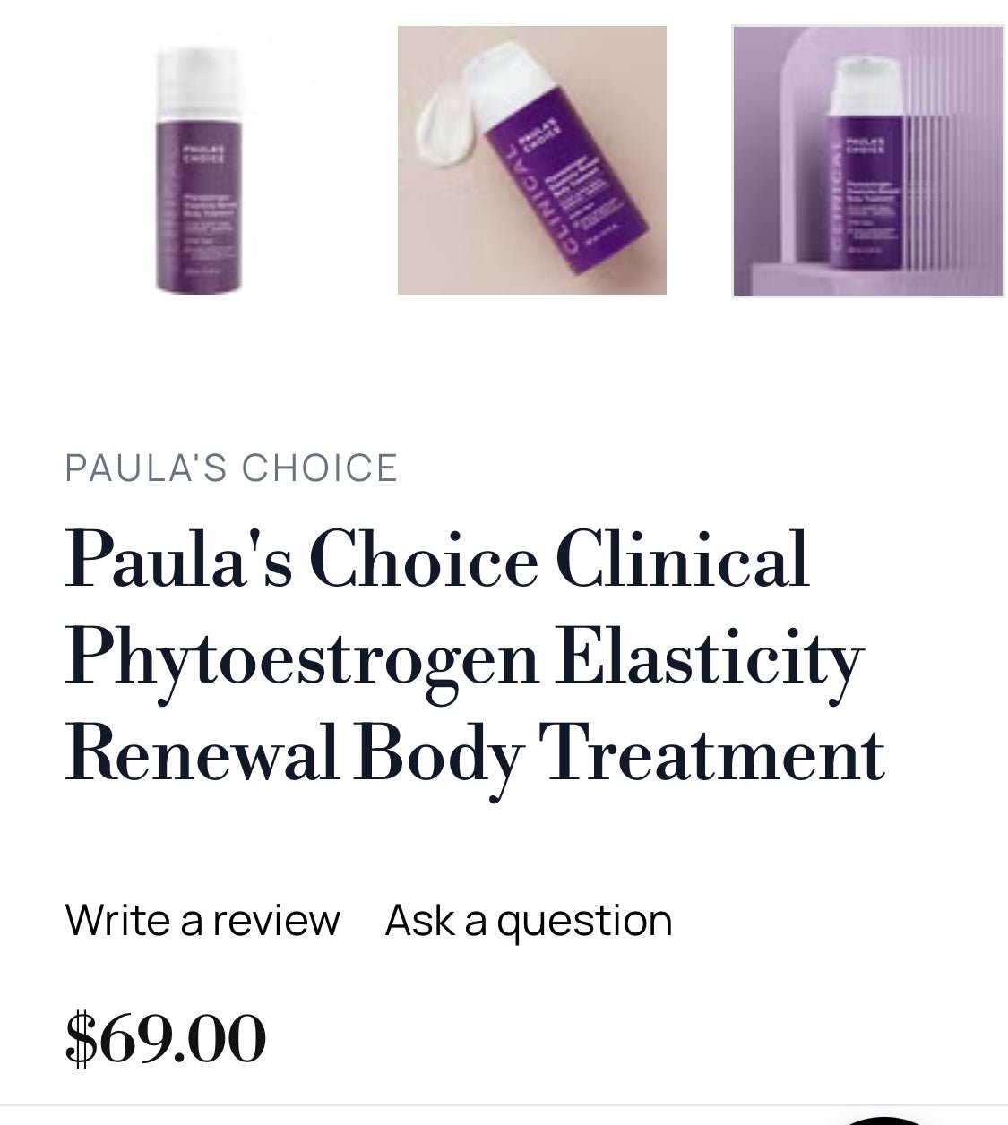 Paula's Choice Clinical Phytoestrogen Elasticity Renewal Body Treatment 3.3 fl oz - Give + GlowLotion & Moisturizer